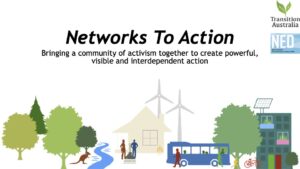 Slide Networks to action drawing of sustainable community